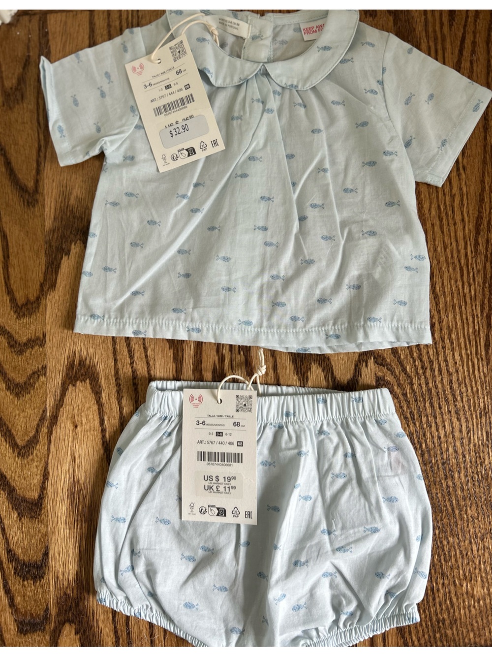 Zara kids light blue nautical set